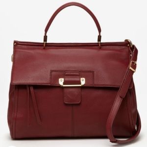 Kooba Aiden Deep Red Leather Shoulder Bag NWT